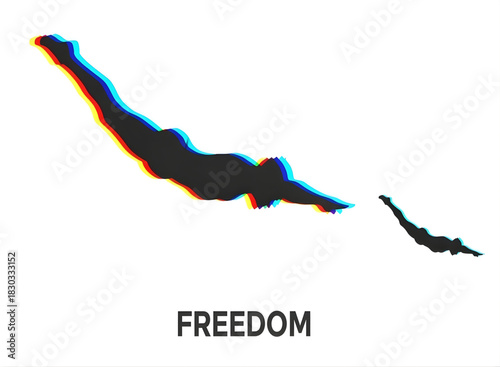 Freedom diver silhouette abstract