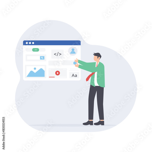 Website Redesign Flat Vector Illustration EPS 10 File