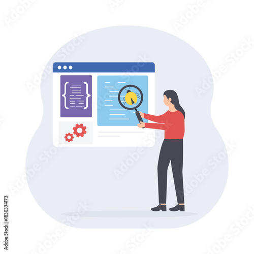 Bug Fixing Flat Vector Illustration EPS 10 File