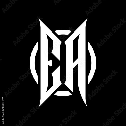 EA Monogram Logo on Black Background
