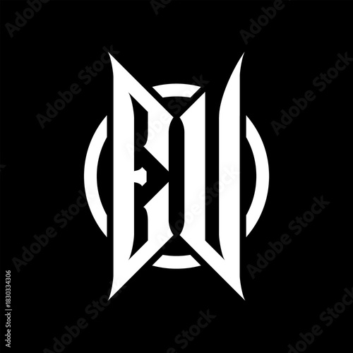 EU Monogram Logo on Black Background