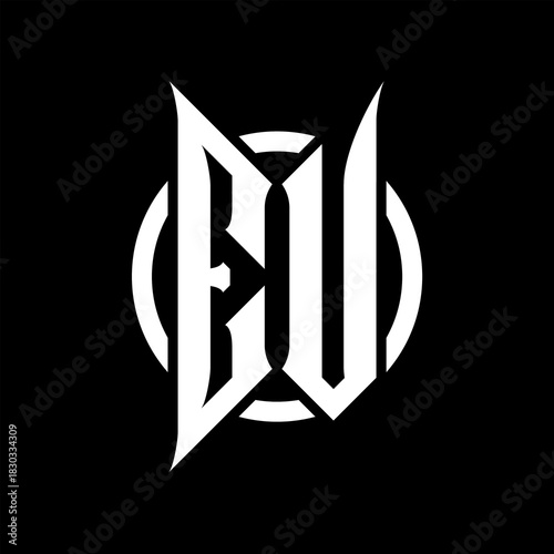 EV Monogram Logo on Black Background