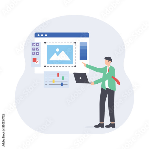 Graphic Editor Flat Vector Illustration EPS 10 File