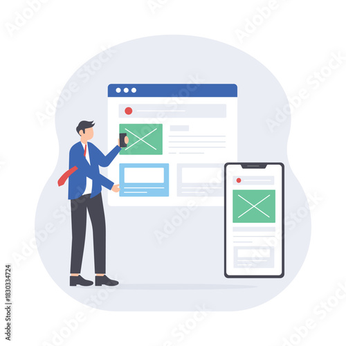 Adaptive Design Flat Vector Illustration EPS 10 File