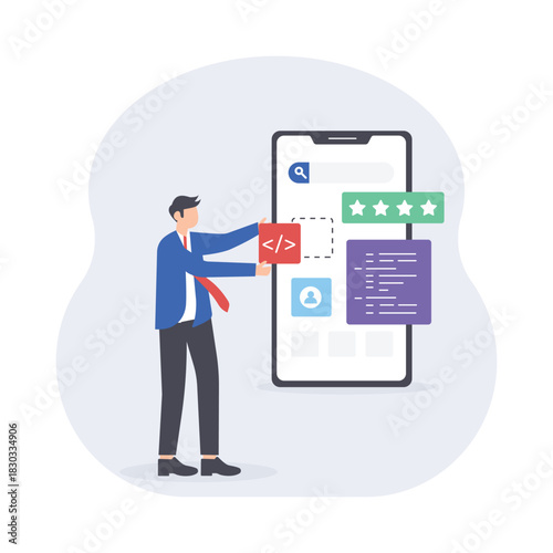 App Development Flat Vector Illustration EPS 10 File