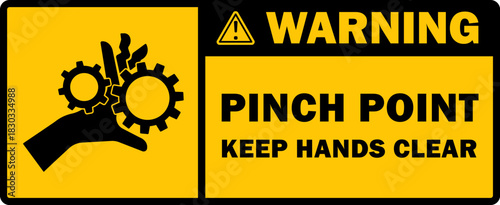 pinch point pinching hands warning sign printable caution sticker label poster vector isolated template