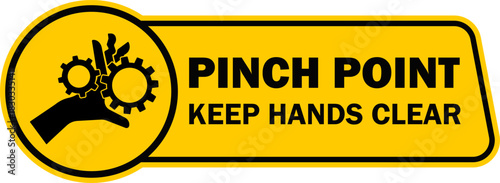 pinch point hazard sign labels pinching hands danger template isolated pictogram design