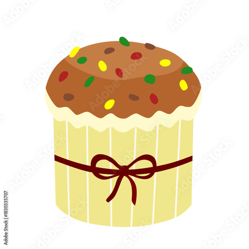 Panettone Cake Illustration