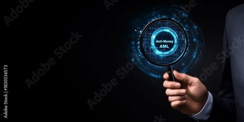 Anti-Money Laundering AML concept Digital interface for anti-money laundering concept.