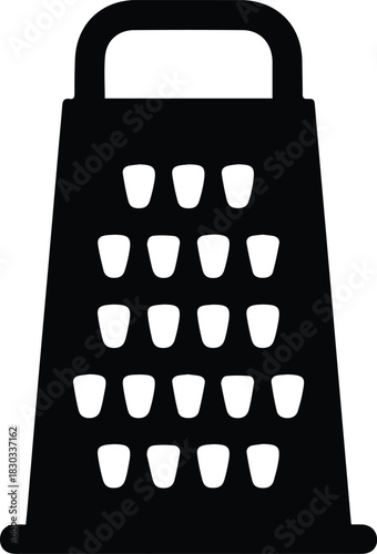 Minimalist black cheese grater kitchen utensil silhouette vector icon