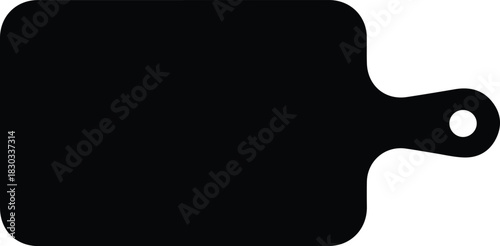 Minimalist black cutting board kitchen utensil silhouette vector icon
