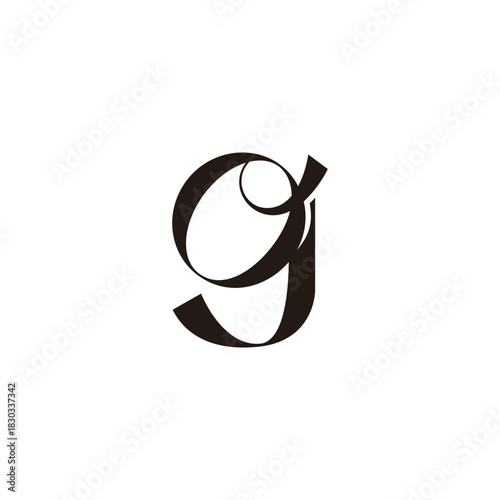 go letter ribbon shape decoration symbol logo vector