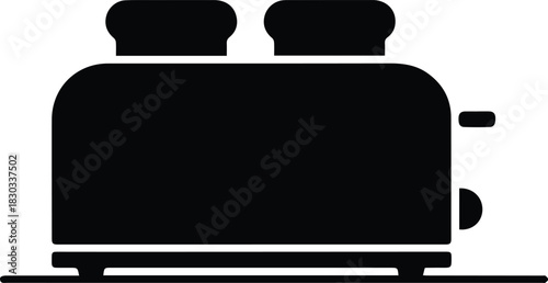 Minimalist black electric toaster kitchen appliance silhouette vector icon