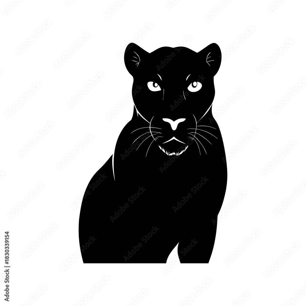 Obraz premium black cat vector illustration
