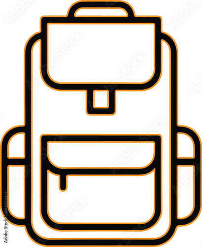 Simple outline icon of a backpack for travel and school
