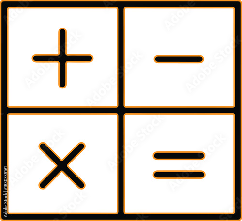 Basic math symbols plus minus multiply divide equals