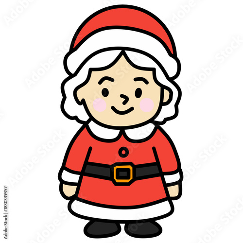 Mrs. Claus Cartoon Icon – Cute Christmas Character