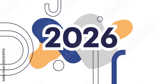 Welcome 2026 with this fresh design, perfect for marketing, events, and more. Its modern, minimalist style adds a touch of sophistication to any project or campaign.