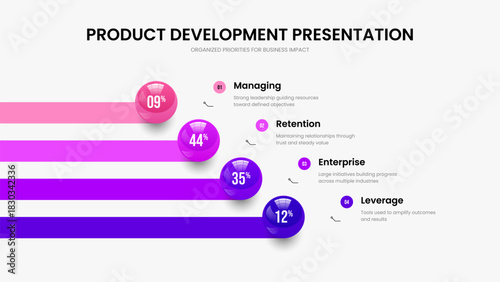 Elegant Overview Frame Template Vector Illustration. Company Review 4 Option Chart Presentation Layout. Corporate Strategy Four Element Infographic Slideshow Design.
