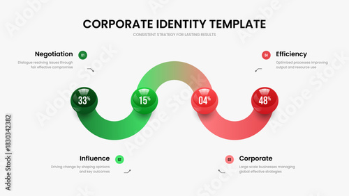 Colorful Forecast Four Step Diagram Frame Layout. Modern Showcase Slide Design Vector Illustration. Professional Insight 4 Option Chart Presentation Template.