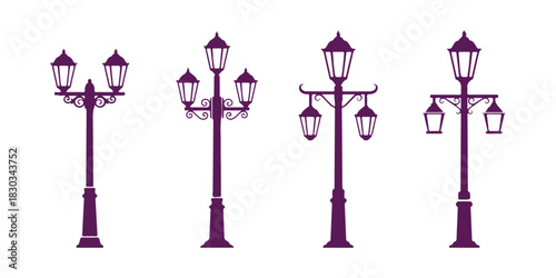 Lamppost design, logo shown on a white canvas