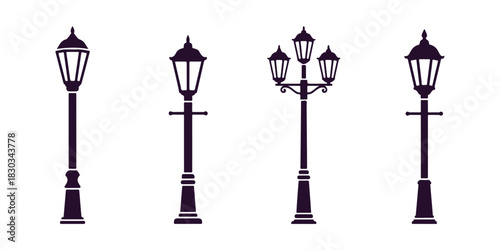 Lamppost emblem, logo featured on a white background