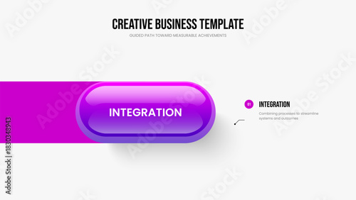 Advertising Portfolio 1 Element Diagram Slideshow Layout. Investor Performance Frame Template Vector Illustration. Company Showcase One Option Infographic Slide Design.