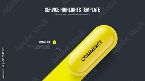 Product Innovation One Step Infographic Slideshow Design. Market Launch Slide Template Vector Illustration. Consulting Development 1 Option Diagram Presentation Layout.