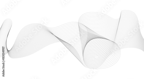 Abstract wave element for design. Digital frequency track equalizer. Stylized line art background. Vector illustration. Wave with lines created using blend tool.
