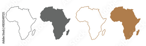 Africa map silhouette vector flat illustration design. African map outline.
