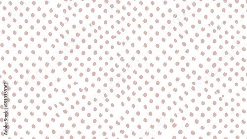 Seamless pattern of small, delicate, handdrawn pinkishbeige dots scattered randomly across a clean, perfect for minimalist textile or wallpaper design