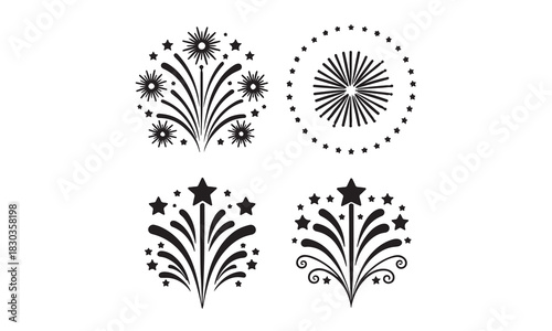 WebFireworks Vector Clipart Collection – Colorful Starburst and Celebration Designs