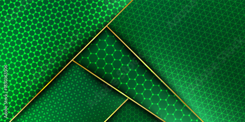 Green and gold luxury background. Vector illustration.