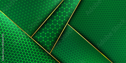 Green and gold luxury background. Vector illustration.