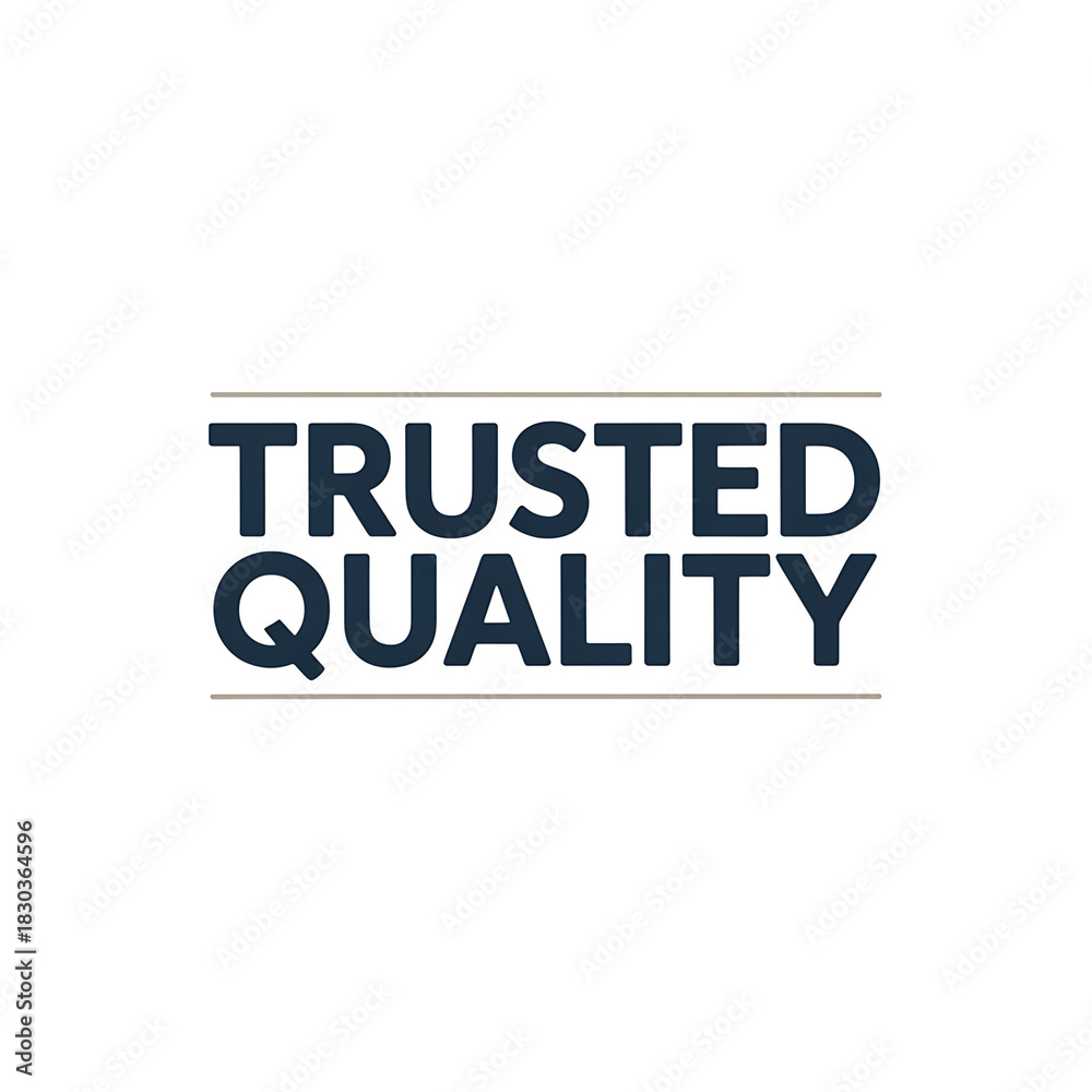 Obraz premium Trusted quality text design with lines representing excellence