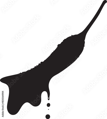 Silhouette of chili pepper with dripping sauce