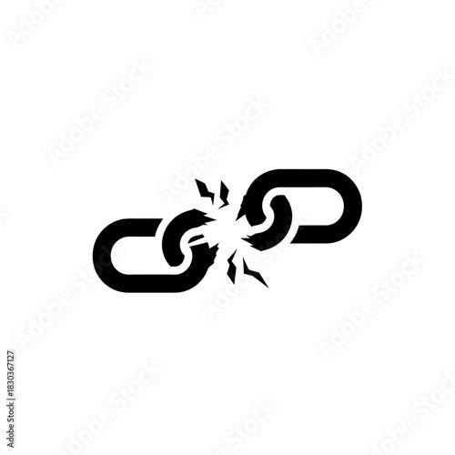 Broken Chain Link Symbol.