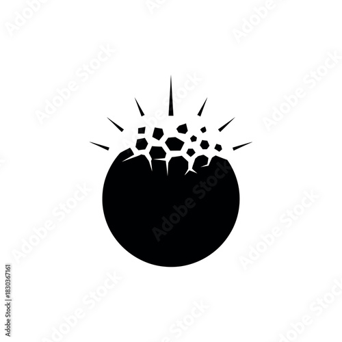 Exploding Sphere Abstract Concept of Fragmentation.