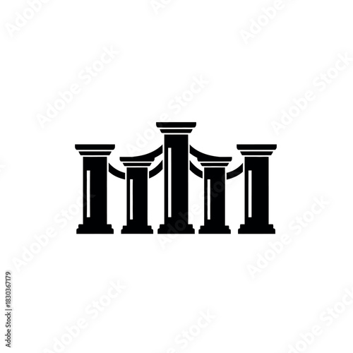 Elegant pillars with rope barrier for exclusive event access.