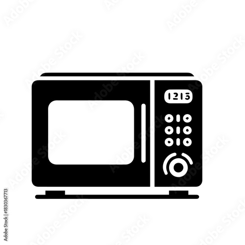 Modern Electric Microwave Oven Vector Illustration