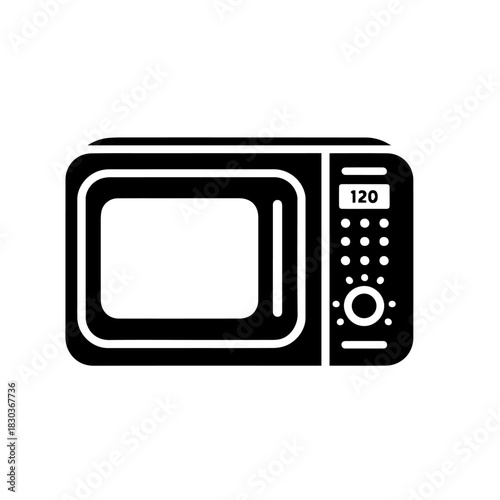 Compact Sleek Microwave Oven Vector Illustration