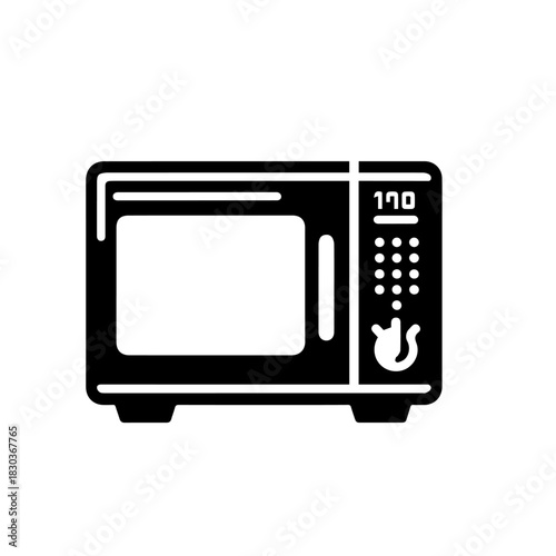 Digital Microwave Oven Vector Illustration