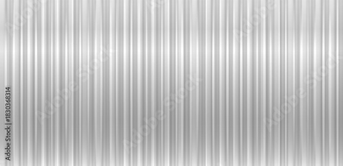 Corrugated polycarbonate plastic wall. Glass pattern background abstract gradient line 3D effect with ribbed silver texture. Luxury modern overlay for architecture, bathroom, office, cosmetic podium.