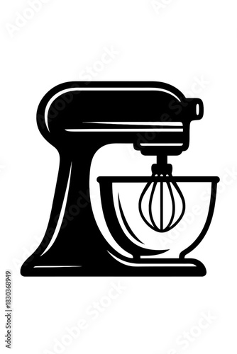 Powerful stand mixer silhouette for modern kitchens and effortless home baking. Essential electric countertop appliance for whisking, kneading dough, and preparing delicious cakes, cookies