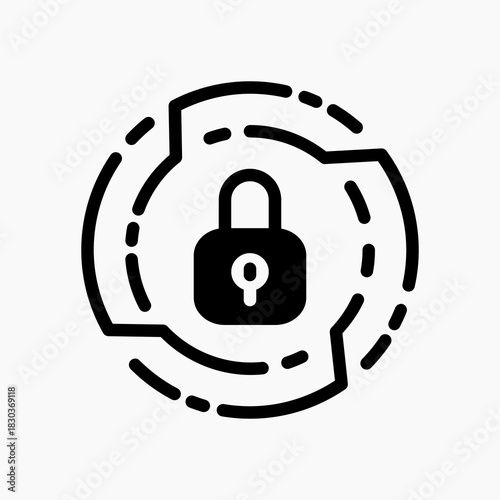 User Authentication icon in glyph style, showing identity verification and secure login functions for protected accounts.