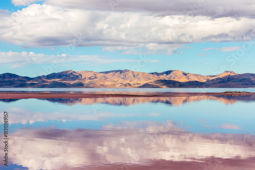 Great Salt Lake, water reflection, pink Salt Lake