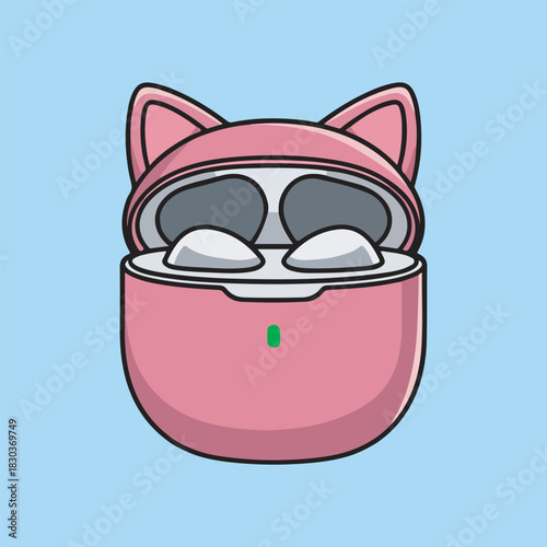 Pink Wireless Earbuds with Cute Cat Ears