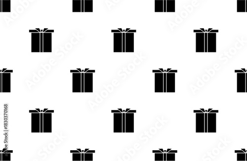 seamless pattern with black gift boxes