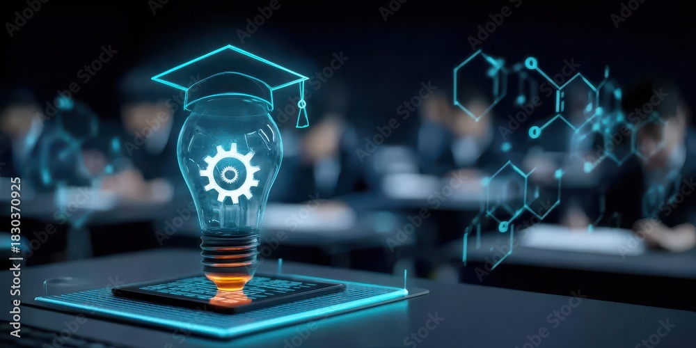 Obraz premium Learning flourishes in the education system when instructors introduce innovation and reform strategies, ensuring graduation is both rewarding and memorable