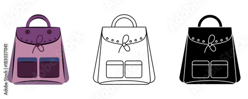 Woman stylish fashion handbag isolated vector illustration